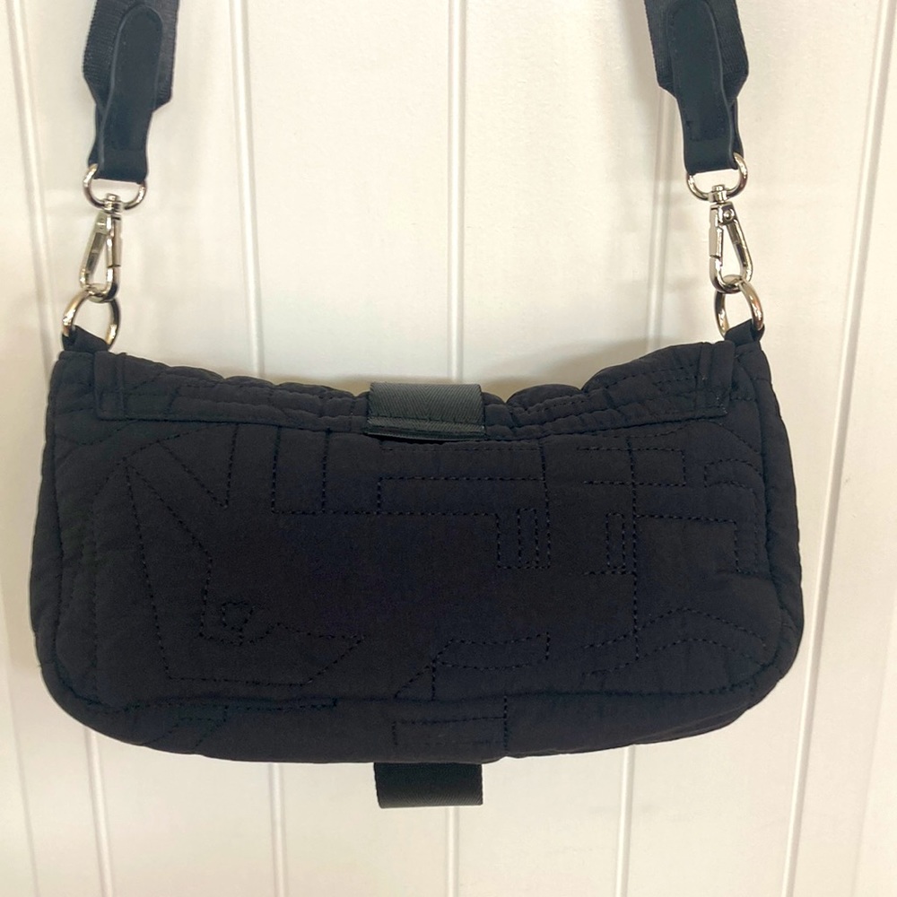 Topshop Nina abstract stich crossbody bag in black - Picture 6 of 10